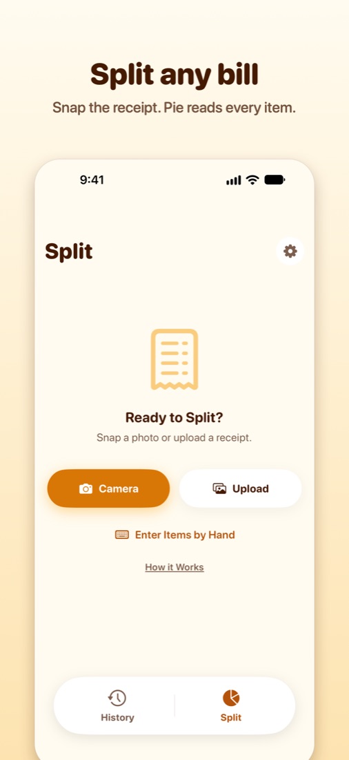 PieSplit assigning receipt items to people